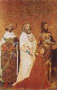 unknow artist The Wilton Diptych,Richard ii presented to the Virgin and Child by his patron Saint John the Baptist and Saints Edward and Edmund Spain oil painting artist